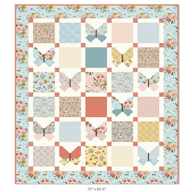Free Blushing Butterfly Layer Cake Friendly Quilt Pattern