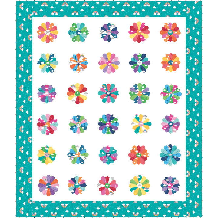 Sue Daley Dresden Dreams Quilt Kit Vivid 55” x 64”