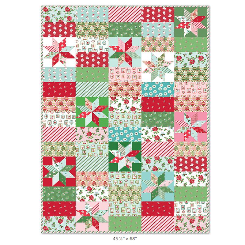 Free Gathered Precuts Christmas Layer Cake Friendly PDF Quilt Pattern