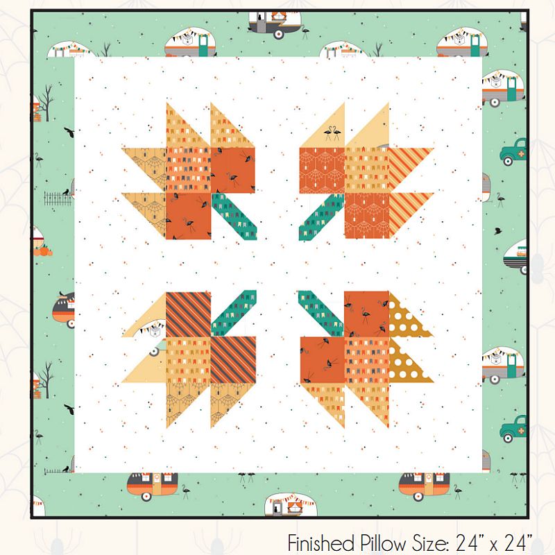 Free 5" Charm Friendly Patchwork Leaves Pillow PDF Pattern