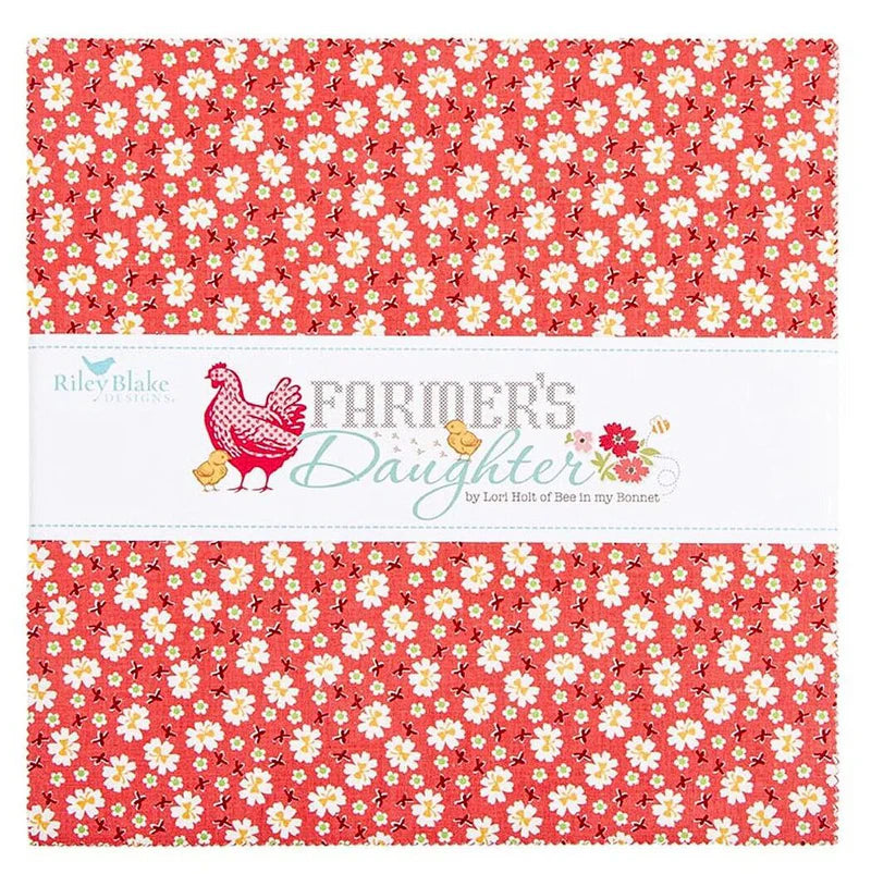 Riley Blake Farmer's Daughter 10 Inch Stacker containing 42 coordinating fabric squares