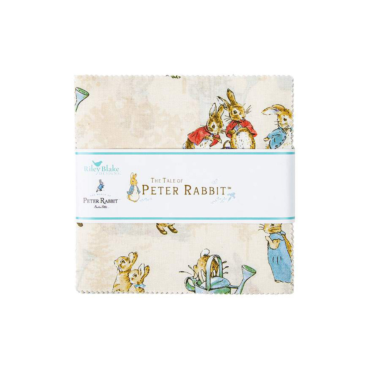 The Tale of Peter Rabbit Beatrix Potter 5" Fabric Stacker Charm Squares Rare Find