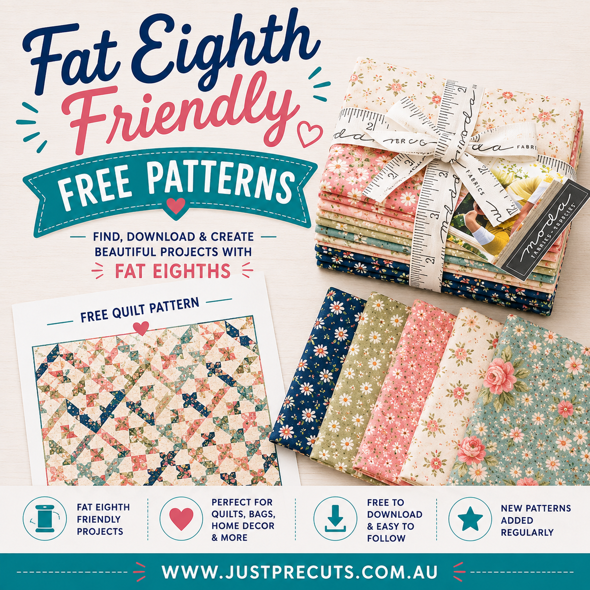 Fat Eighth Friendly Free Quilting & Sewing Patterns