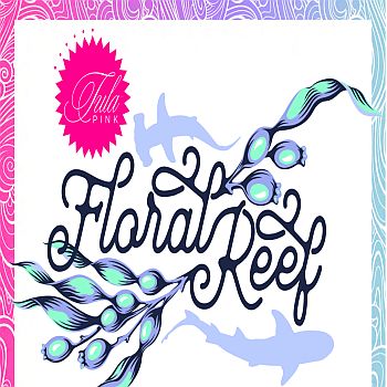 Tula Pink Floral Reef Logo with ocean scene