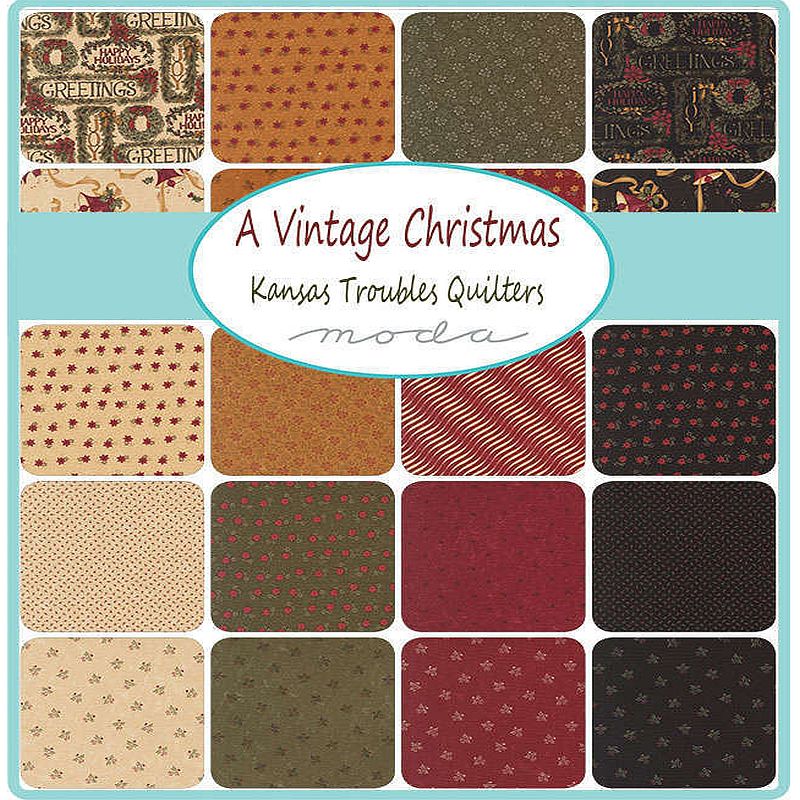 classice squares of fabric with traditional Christmas designs
