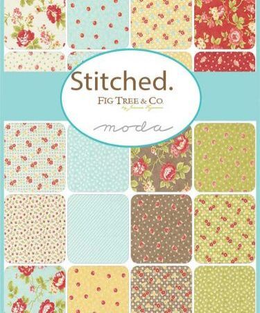 Floral patchwork charm pack squares, mix of red, green, blue, and yellow prints