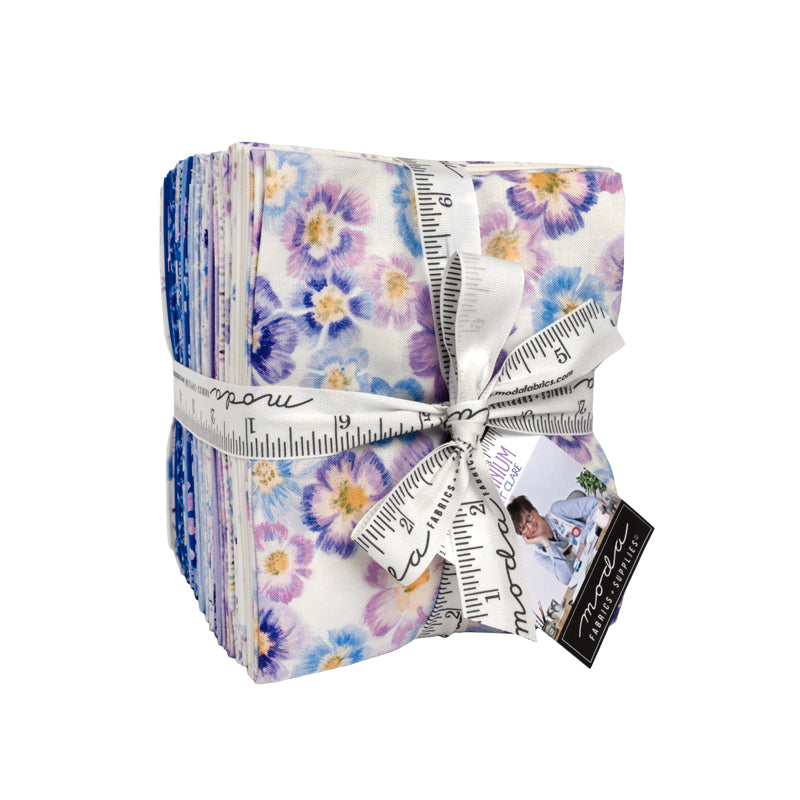 Moda Delphinium Fat Quarter Bundle by Janet Clare featuring soft lavender, lilac and blue floral quilting fabrics