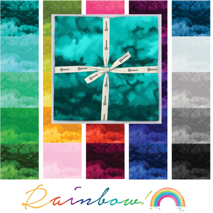Clothworks | Misty Rainbow Mottled Blender 10" Layer Cake TSQ0183