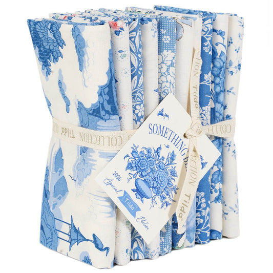 Tilda Something Blue Fat Quarter Bundle light blue fabrics 10 pieces
