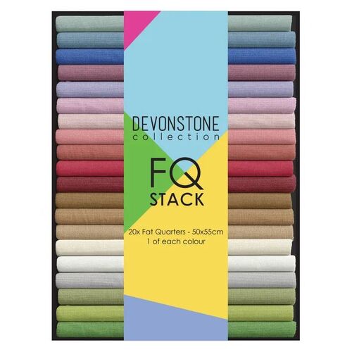Devonstone solid fat quarter stack, assorted pastel and neutral fabric quarters bundle