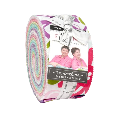 Moda Pick Me 2.5-inch jelly roll fabric strips, pastel rainbow assortment