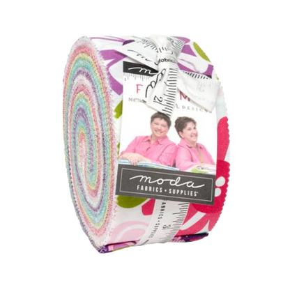 Moda Pick Me 2.5-inch jelly roll fabric strips, pastel rainbow assortment