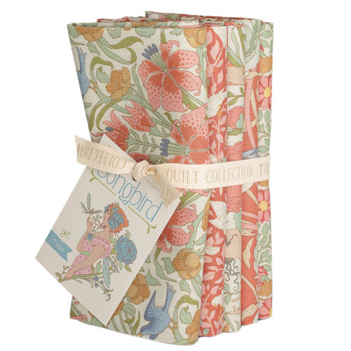 Tilda Songbird Fat Quarter Bundle Coral 300252
