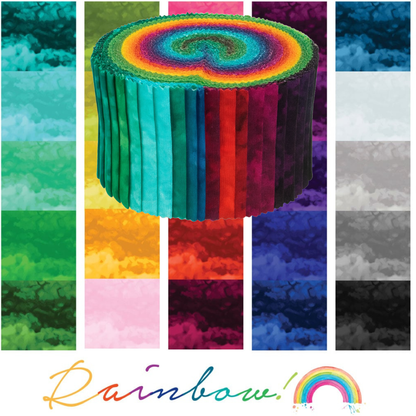 Clothworks Misty Rainbow Mottled Blender 2.5" Strip Jelly Roll ST0183