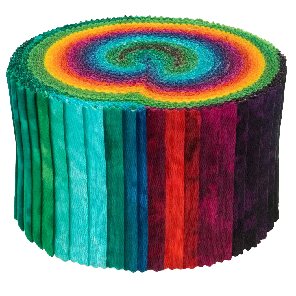 Clothworks Misty Rainbow Mottled Blender 2.5" Strip Jelly Roll ST0183