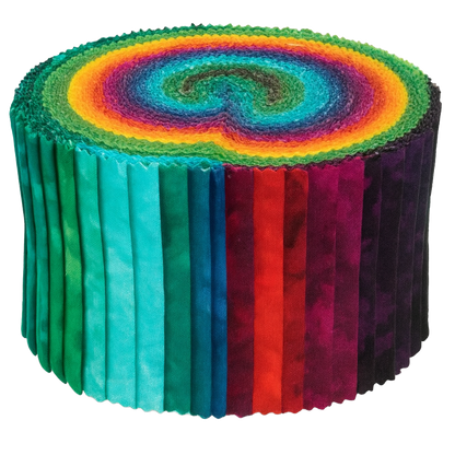 Clothworks Misty Rainbow Mottled Blender 2.5" Strip Jelly Roll ST0183