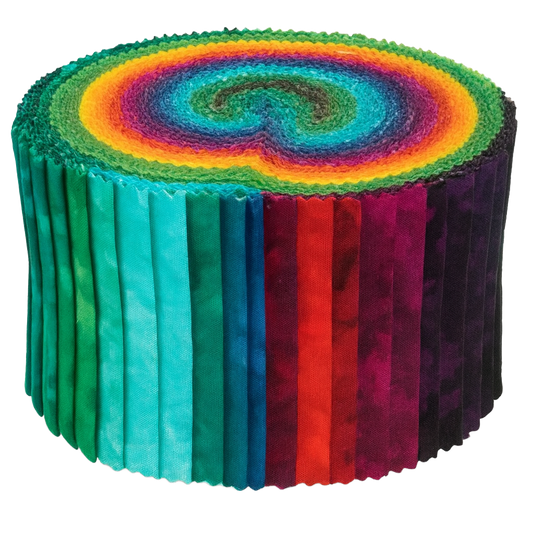 Clothworks Misty Rainbow Mottled Blender 2.5" Strip Jelly Roll ST0183