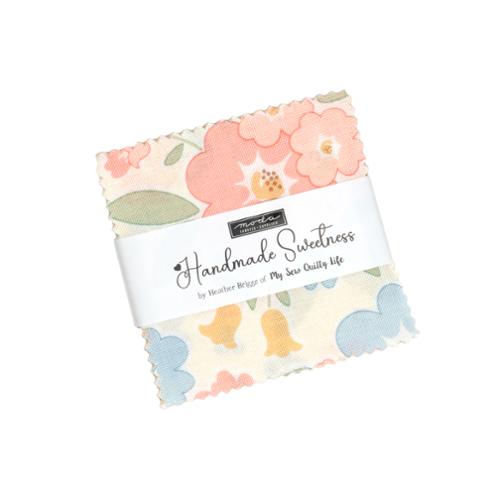 Pastel floral mini charm pack in branded sleeve with 'Handmade Sweetness' label