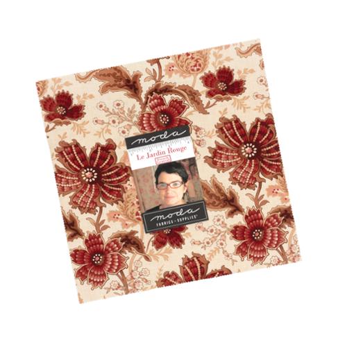 Moda Le Jardin Rouge French General 10 inch Layer Cake 36150LC with factory-cut quilting squares
