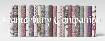 Assorted fabric fat quarter bundle with folded strips of geometric and floral prints