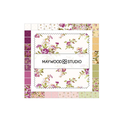 Floral charm squares package with Maywood Studio label and border