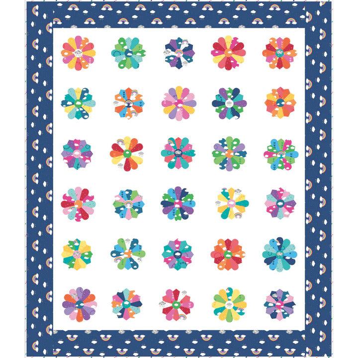 Sue Daley Dresden Dreams Quilt Kit Cobalt 55” x 64”