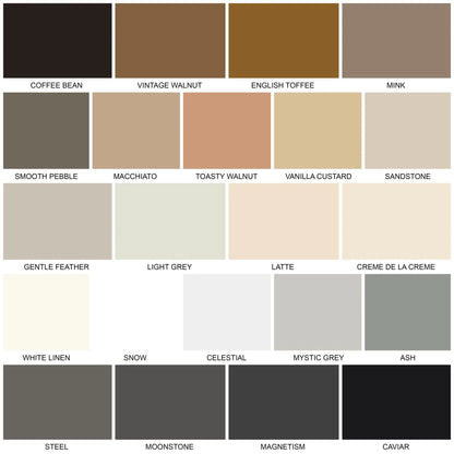 Solid fabric swatch panel with multiple neutral and brown color options