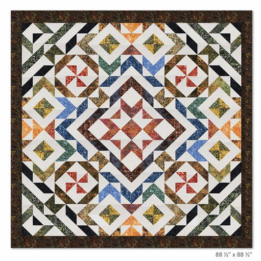 PDF quilt pattern example quilt, geometric patchwork with chevrons and diamonds