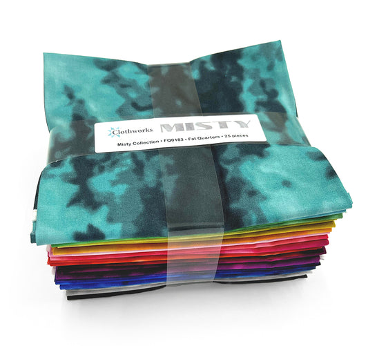 Clothworks Misty Rainbow Mottled Blender Fat Quarter Bundle FQ0183