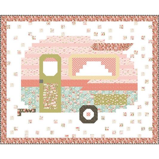 Glamp Camp Happy Camper Caravan Camping Quilt Boxed Kit