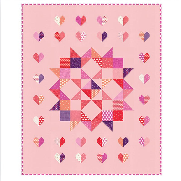 Free 5" Charm Friendly Love & Hearts Quilt PDF Pattern