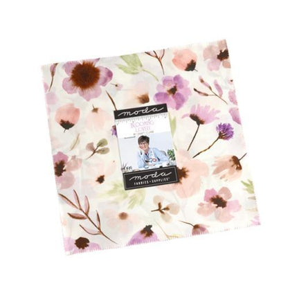 Moda Blooming Lovely Watercolours 10 Inch Fabric Layer Cake featuring soft floral and painterly quilting prints
