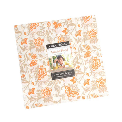 Layer Cake image for Agatha Road Collection of fabric swatches with various patterns and colors in country tones