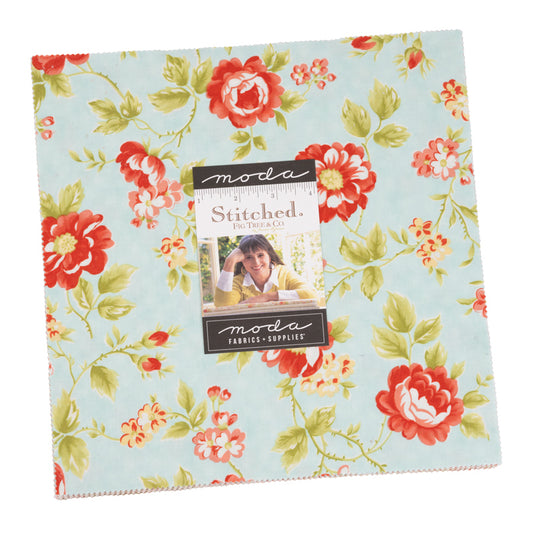 Moda Stitched Fig Tree and Co 10 Inch Fabric Layer Cake featuring classic florals and vintage-inspired quilting prints