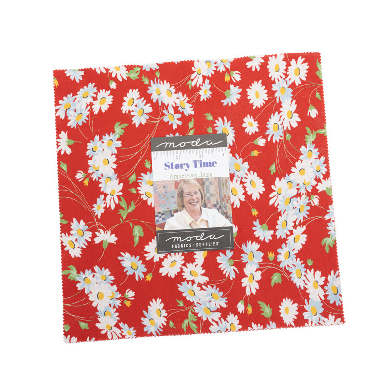 Moda Story Time Retro Vintage 10 Inch Layer Cake by American Jane featuring nostalgic children’s prints, florals and vintage-inspired quilting fabrics.