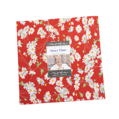 Moda Story Time Retro Vintage 10 Inch Layer Cake by American Jane featuring nostalgic children’s prints, florals and vintage-inspired quilting fabrics.
