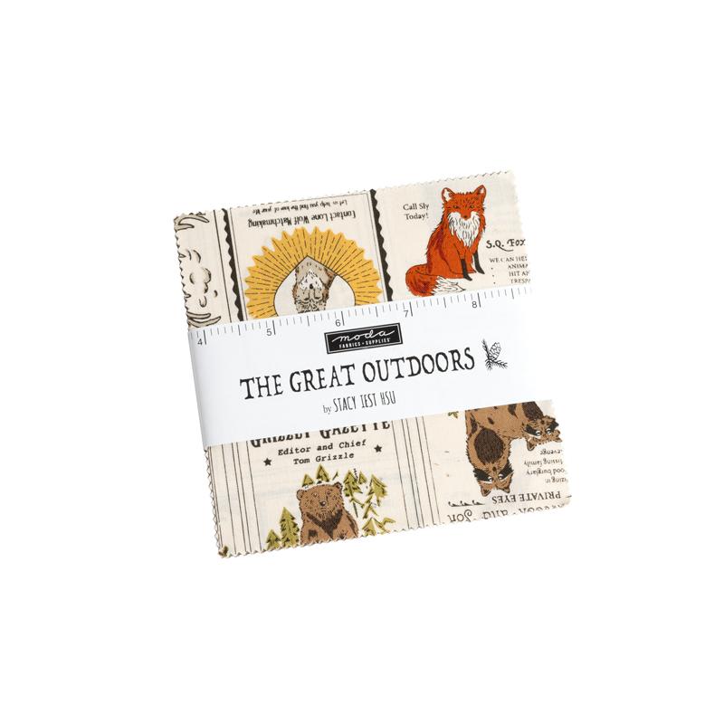 Assorted fabric charm pack with woodland and fox prints