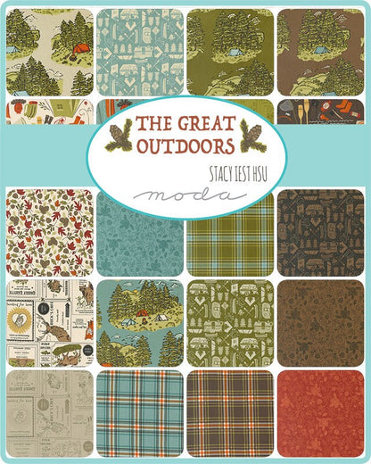 10-inch layer cake fabric bundle with multiple coordinating outdoors print squares