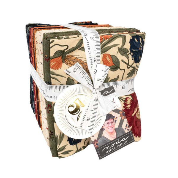 Wheatland fat quarter bundle by Kansas Troubles Quilters for Moda Fabrics showcasing country fabrics with flowers and blenders