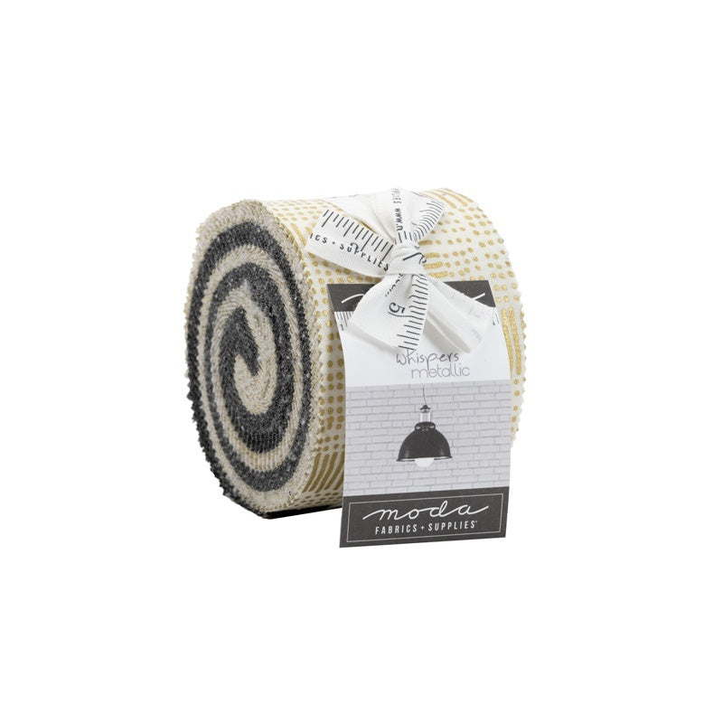 Moda Whispers Metallic Gold Junior Jelly Roll 33550JJRMG