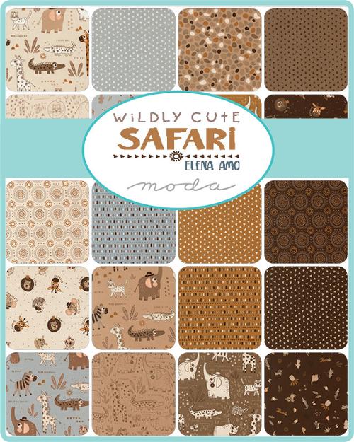 Assorted Wildly Cute Safari 5-inch charm squares with jungle animal and pattern designs