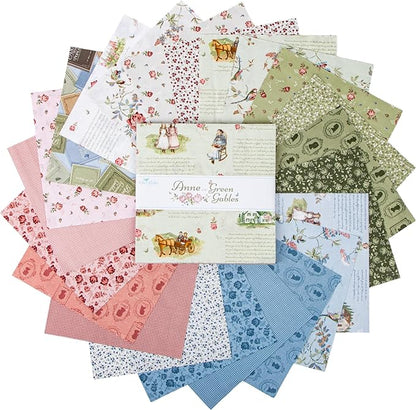 Riley Blake Anne of Green Gables 10 Inch Stacker containing 42 coordinating fabric squares
