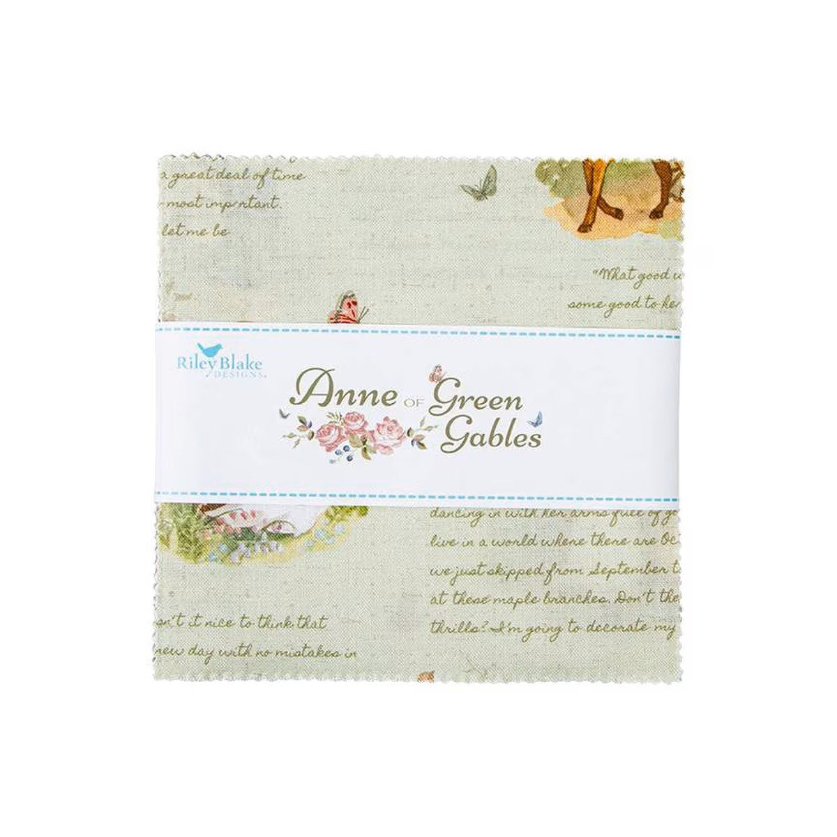 Fabric bundle with 'Anne of Green Gables' design on a white background