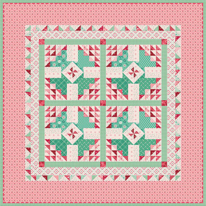 Riley Blake Berry and Sage Berry Baskets Table Topper Kit featuring fabrics from the Berry and Sage collection
