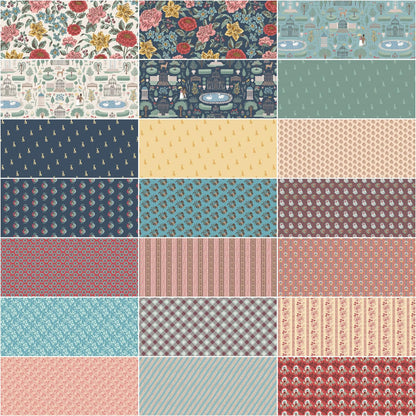 Riley Blake Emma 10 Inch Stacker containing 42 coordinating fabric squares
