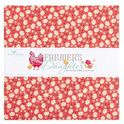 Riley Blake Farmer's Daughter 10 Inch Stacker containing 42 coordinating fabric squares