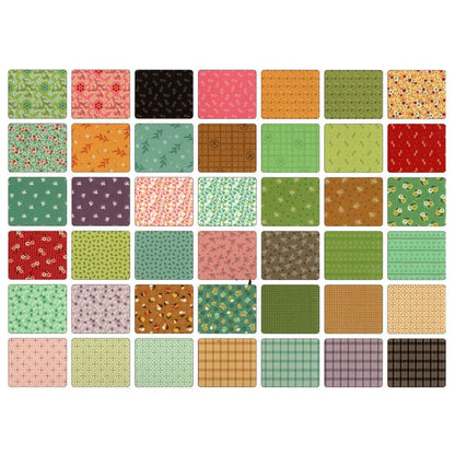 Riley Blake Gentler Times 5 Inch Stacker containing 42 coordinating fabric squares
