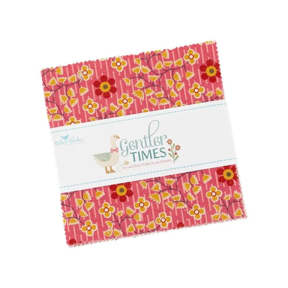 Riley Blake Gentler Times 5 Inch Stacker containing 42 coordinating fabric squares
