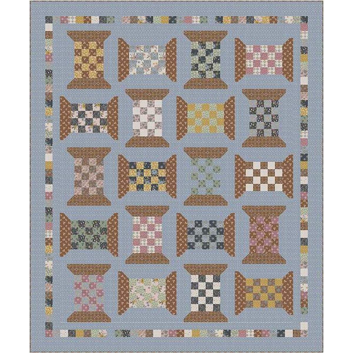 Riley Blake Honey Locust Checkered Spools Boxed Quilt Kit CKT-16270
