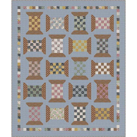 Riley Blake Honey Locust Checkered Spools Boxed Quilt Kit CKT-16270